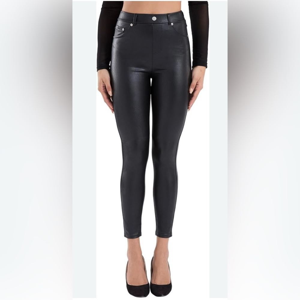 Black Faux Leather Leggings - Picture 6 of 9